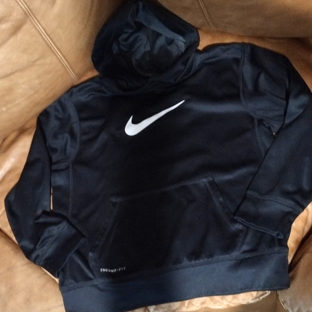 Nike Therma-Fit Black Pullover with White Swoosh
